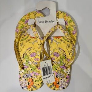 NWT Vera Bradley Sunlit Garden Floral Flip Flops